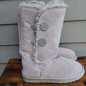 UGG Australia Gray Suede Triplet Bailey Button Boots size 8